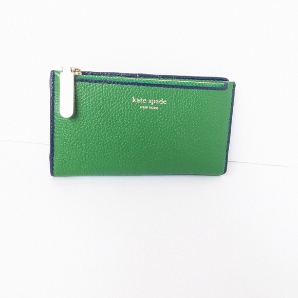 Kate Spade New York SAM MEDIUM SATCHEL and Mini Wallet Green and Pink - Picture 9 of 14